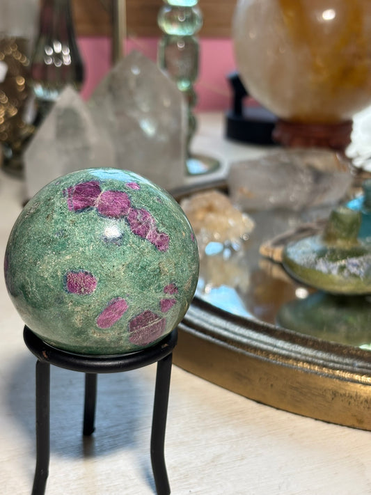 Ruby Fuchsite Sphere - India