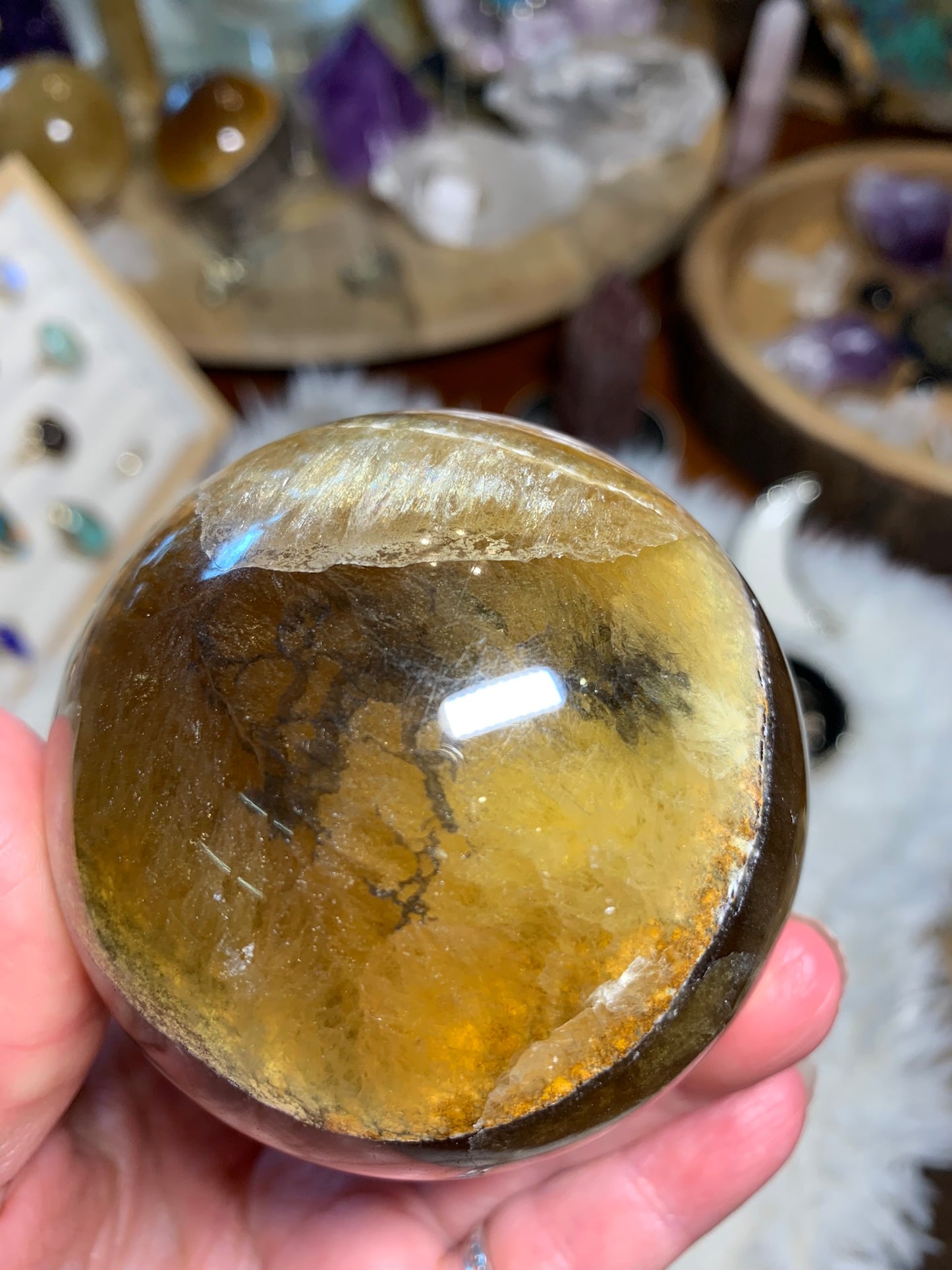 Yellow Fluorite Sphere