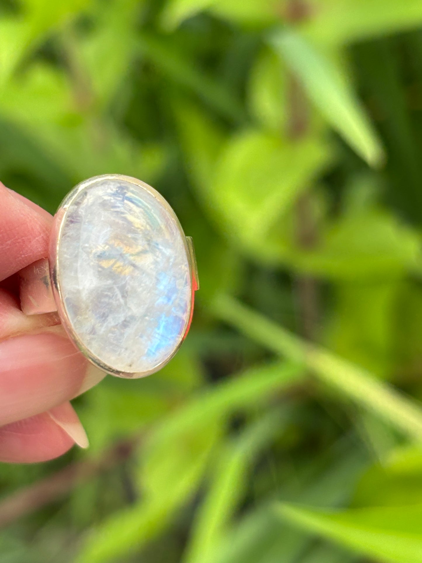 Rainbow Moonstone Ring size 8