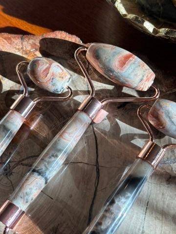 Crazy Lace Agate Crystal Facial Roller