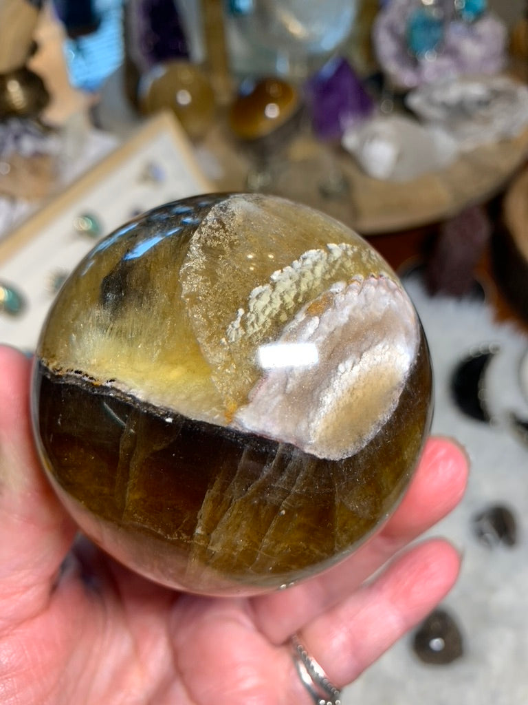 Yellow Fluorite Sphere