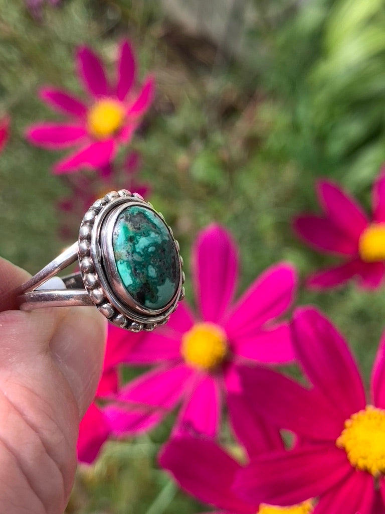 Turquoise with Malachite Ring size 6