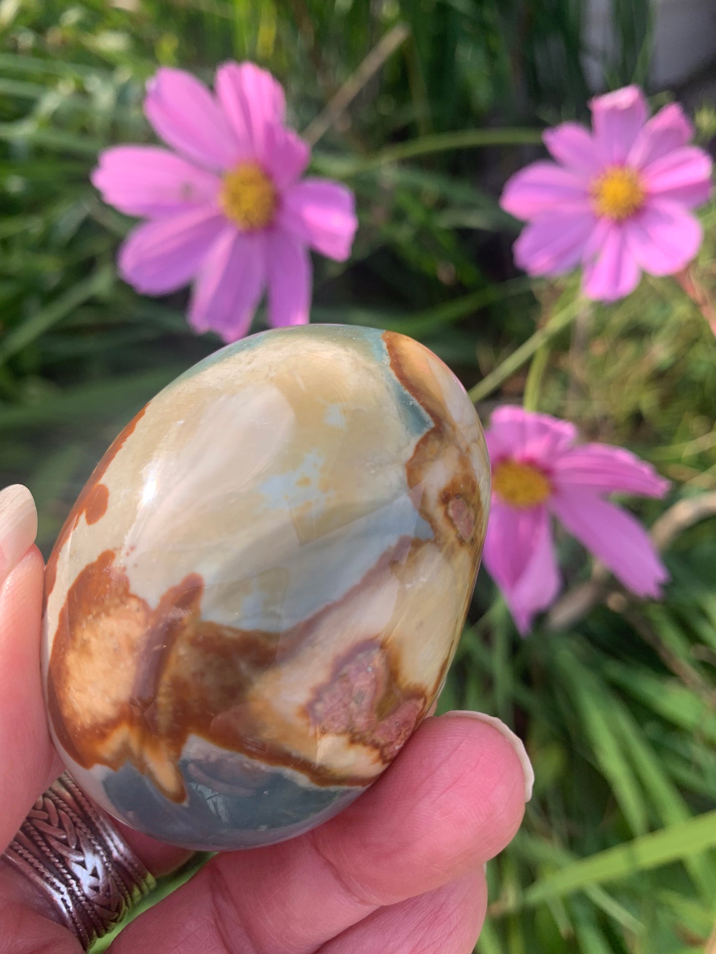 Polychrome Jasper Palm Stone