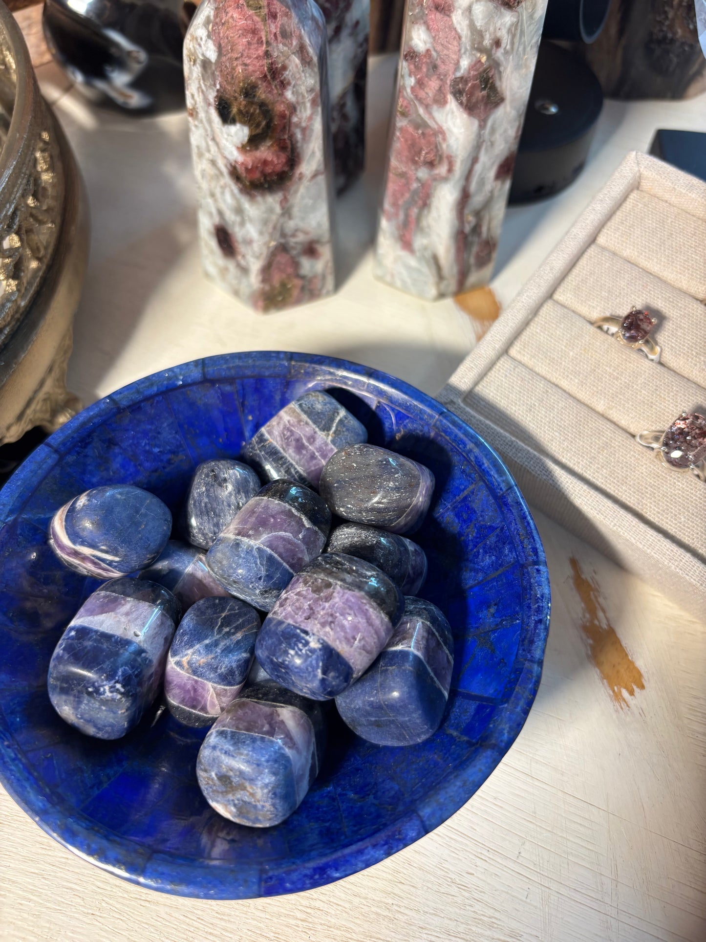 Anxiety Relief/Support tumble - Amethyst - Sodalite - Blue Aventurine