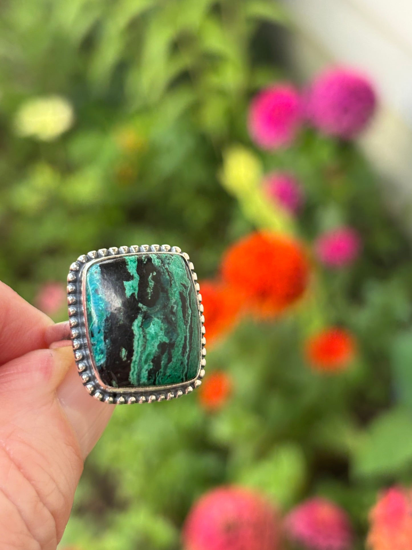 Malachite Chrysocolla Ring size 8
