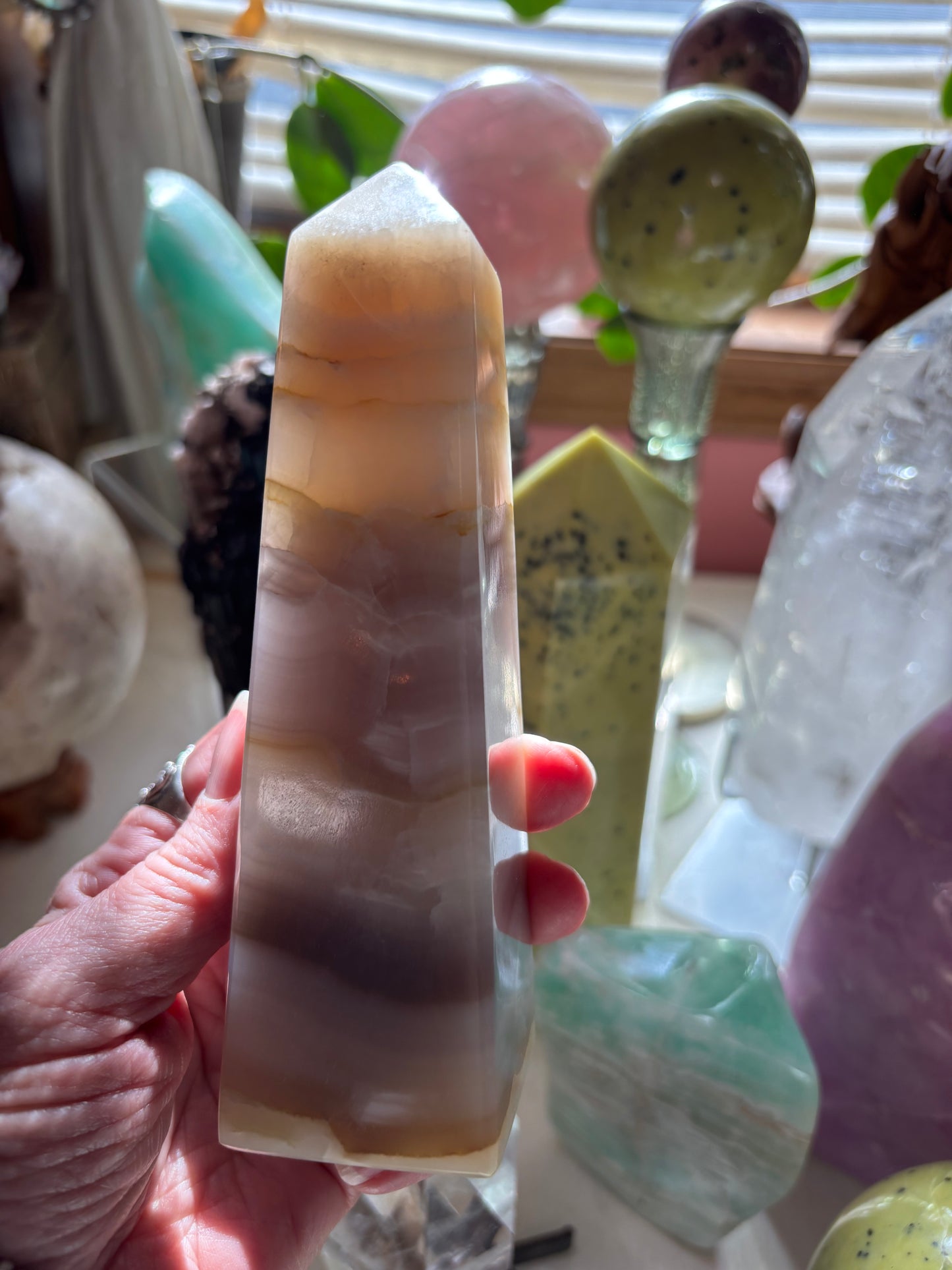 Watermelon Calcite - Obelisk - Pakistan