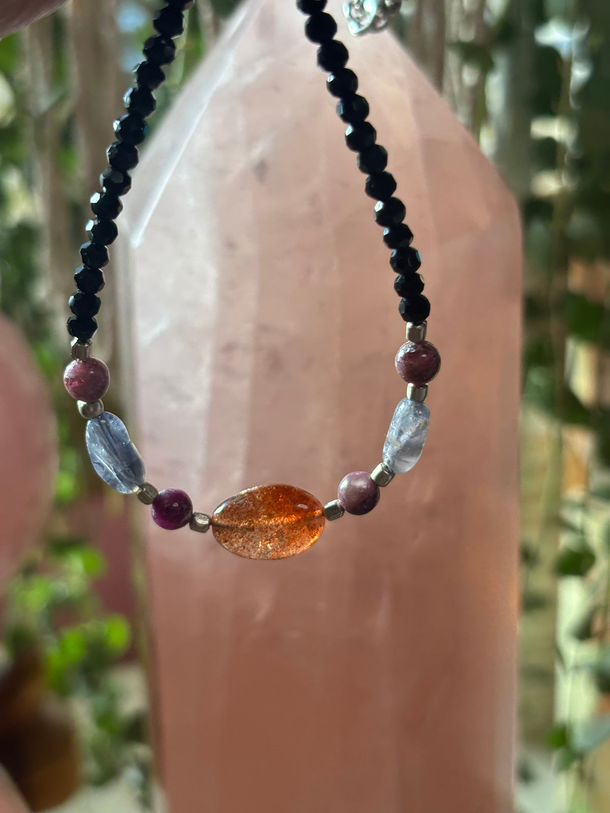 The Shadow Alchemist | Black Obsidian • Pink Tourmaline • Sunstone • Iolite