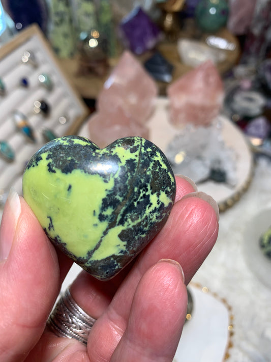 Serpentine with Pyrite heart - Peru