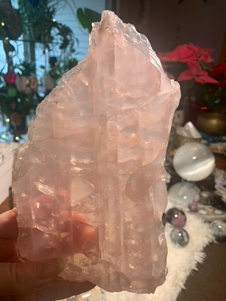 Rose Quartz Slice - Rainbow - Madagascar