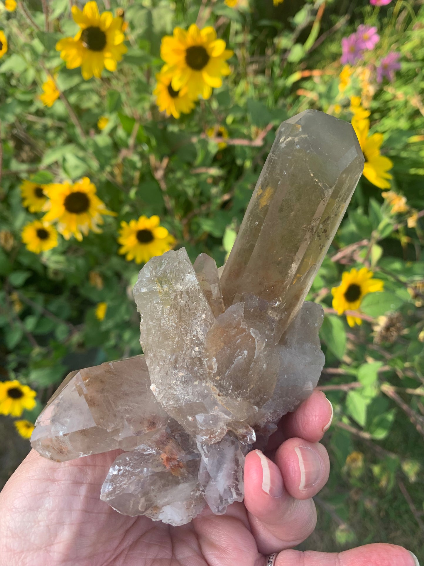 Smokey Lemurian Quartz Cluster - Brazil