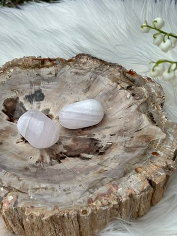 Pink Mangano Calcite  - SET OF TWO - tumble - Pakistan