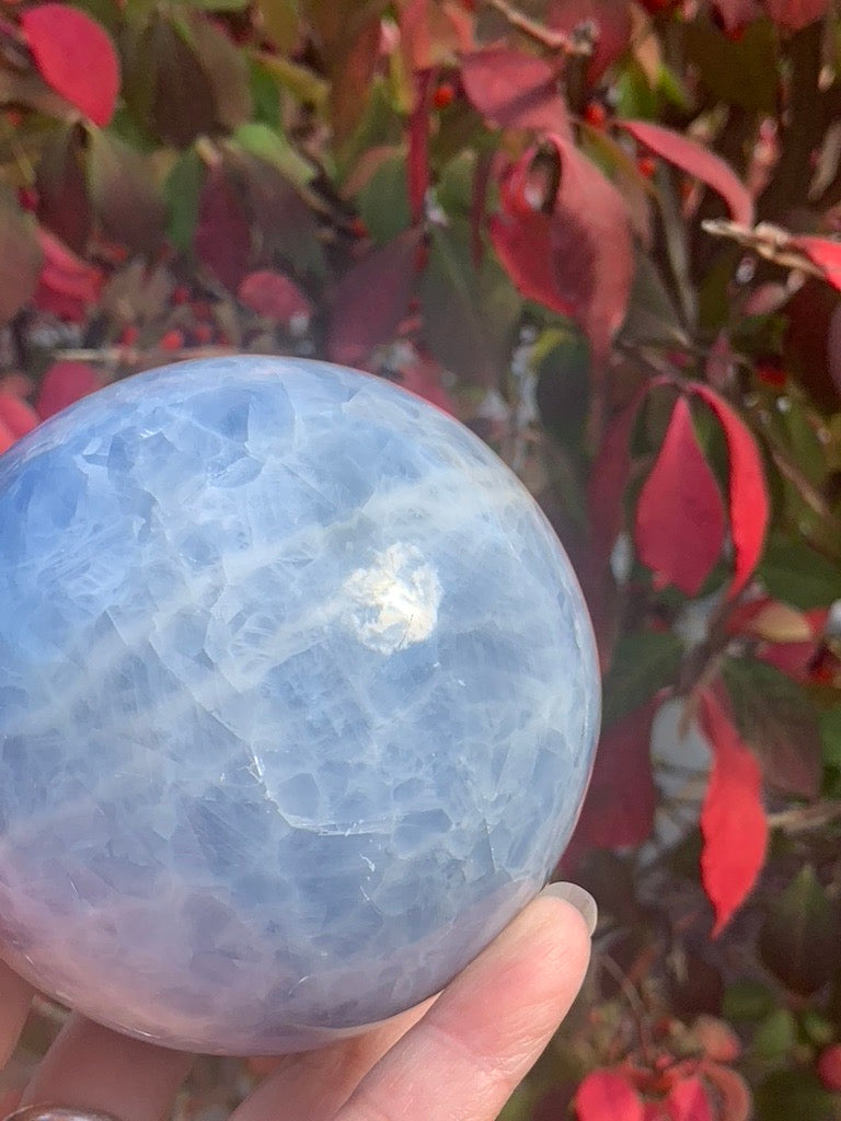 Blue Calcite Sphere - Madagascar