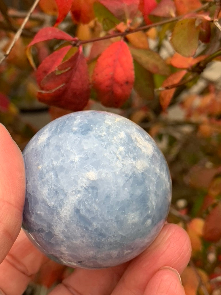 Blue Calcite Sphere - Madagascar