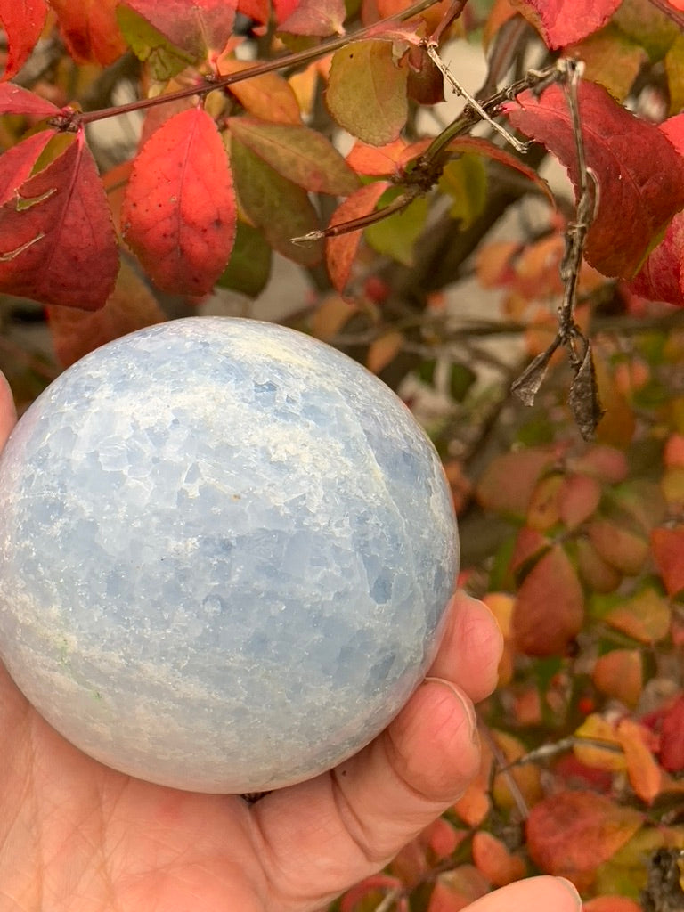 Blue Calcite Sphere - Madagascar