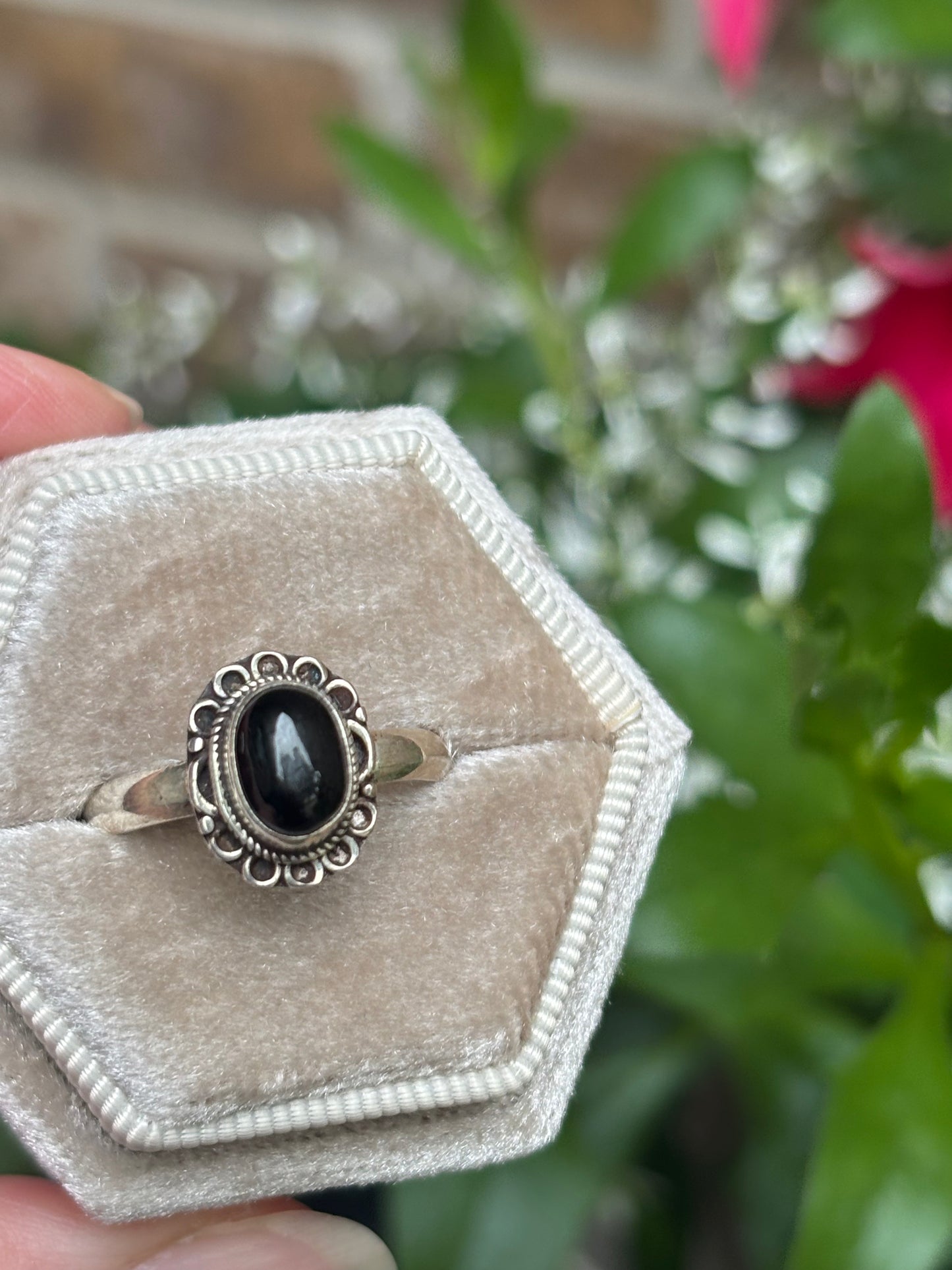 Black Star Diopside Ring Size 8
