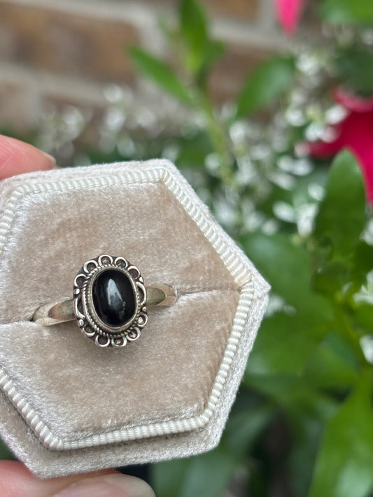 Black Star Diopside Ring Size 8