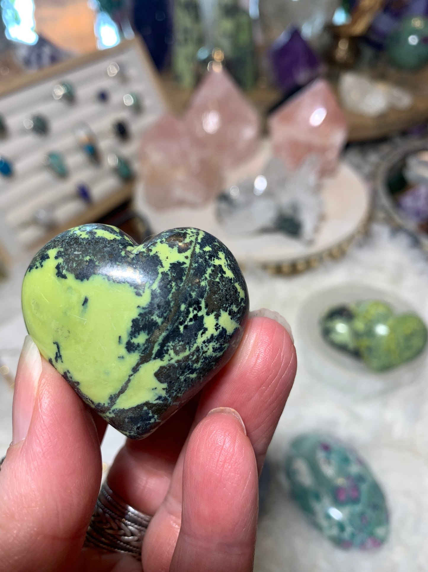 Serpentine with Pyrite heart - Peru