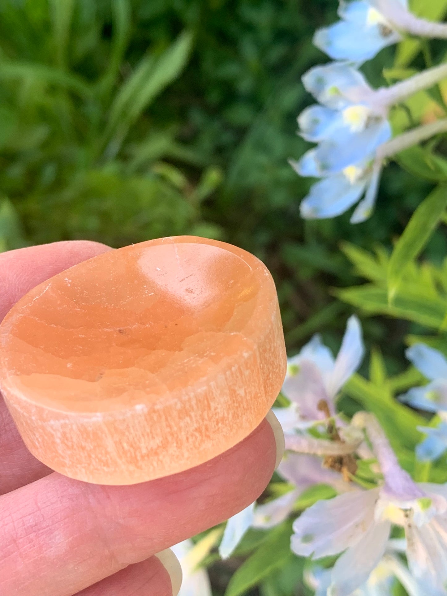 Peach Selenite Sphere Stand