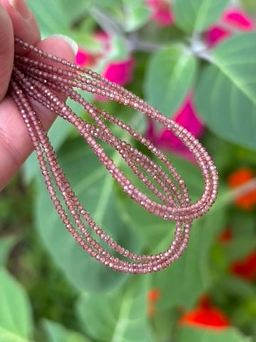 Pink Garnet AAA Faceted Gemstone Necklace - 925 Sterling Silver clasp