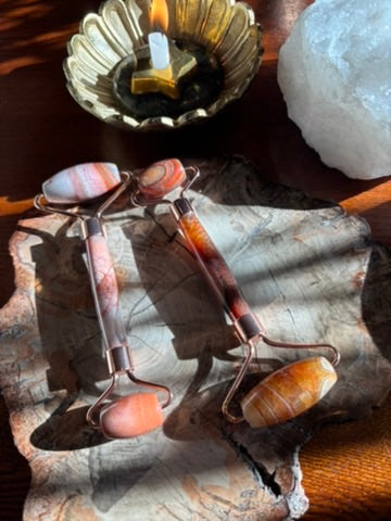 Fire Agate Crystal Facial Roller