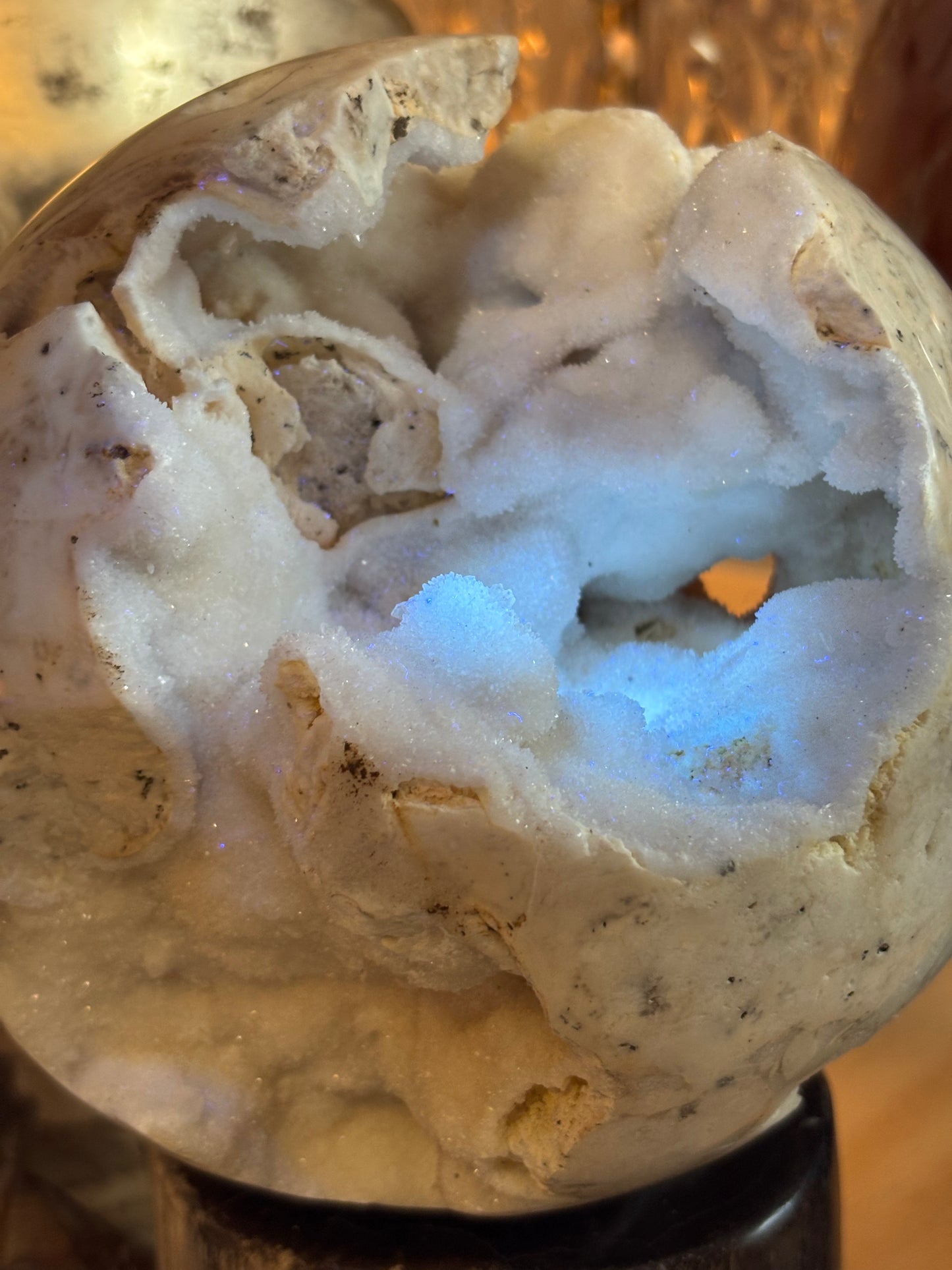 UV Druzy Calcite Sphere - Indonesia