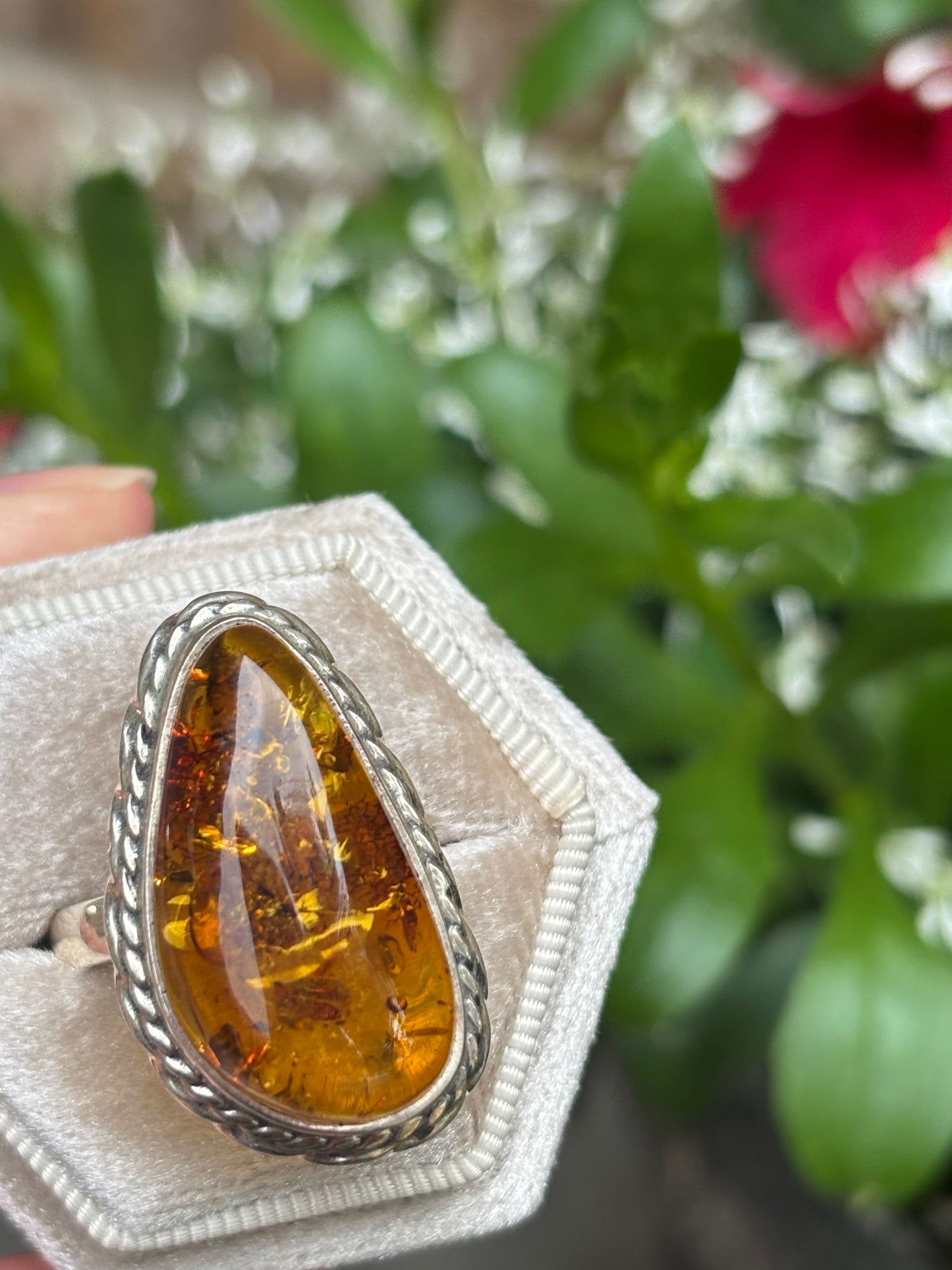 Amber Ring size 9.25 - Nepal