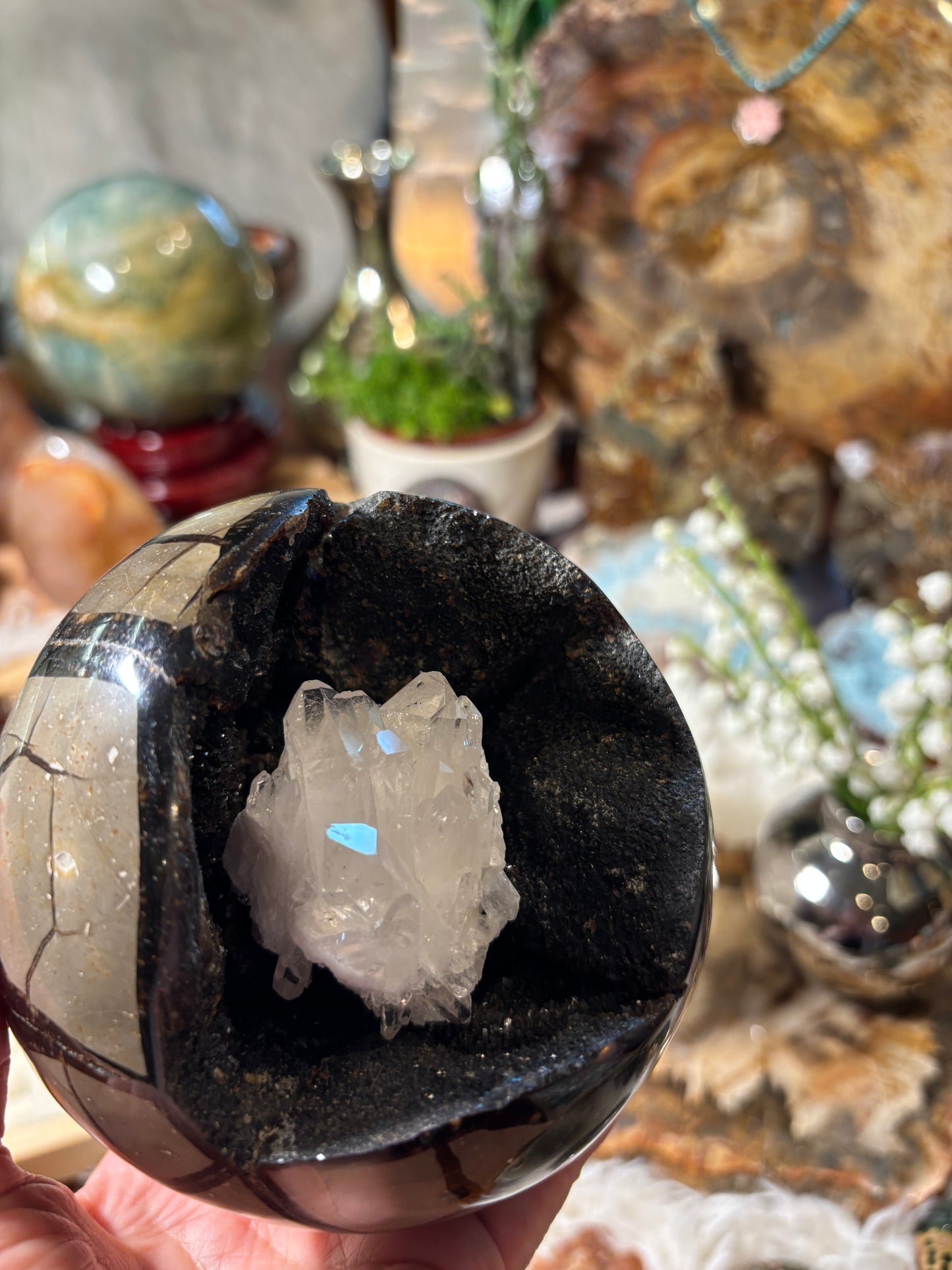 Septarian Druzy Sphere