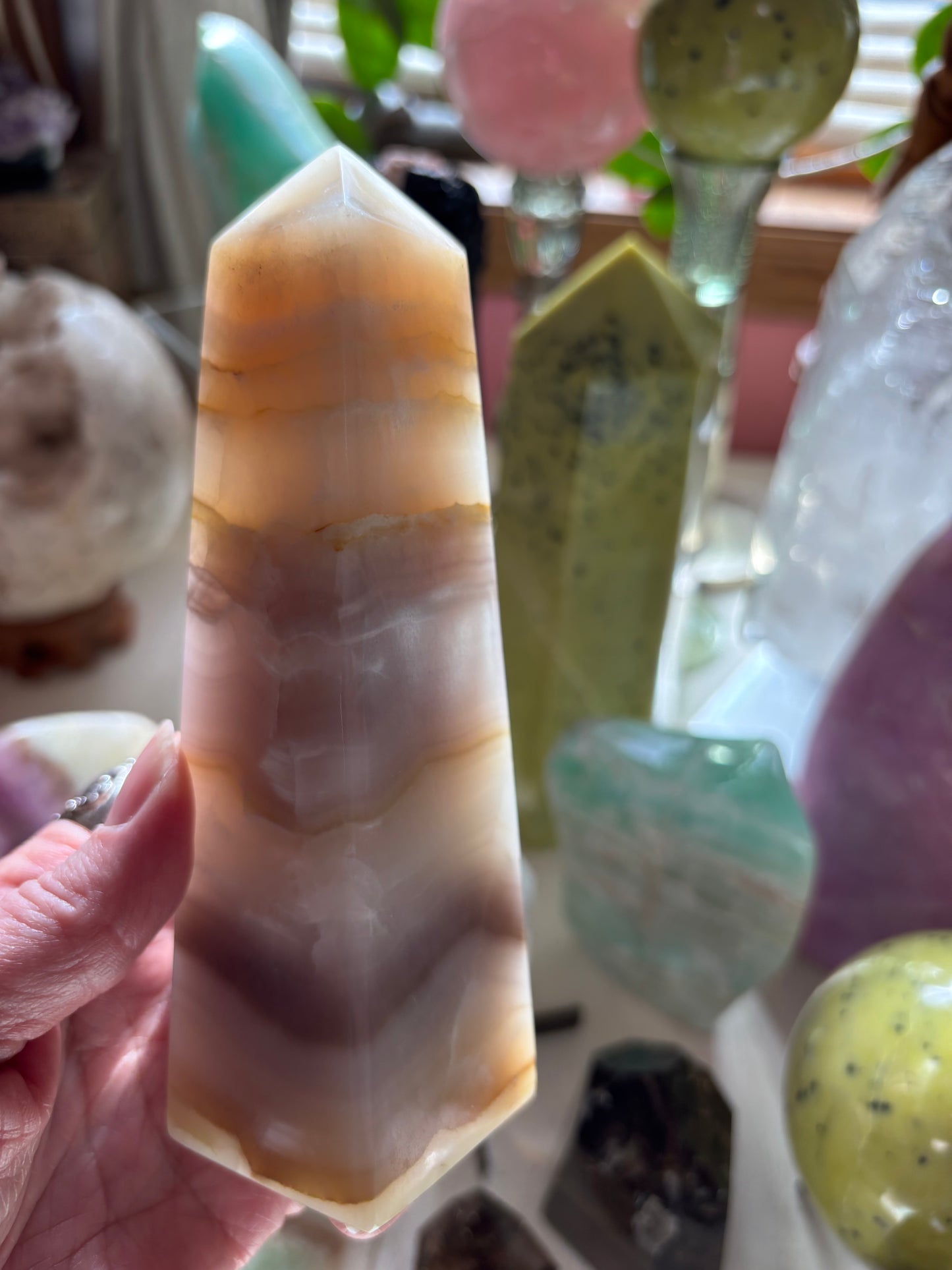 Watermelon Calcite - Obelisk - Pakistan