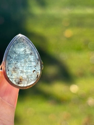 Mermaid Teal Kyanite Ring size 5.5