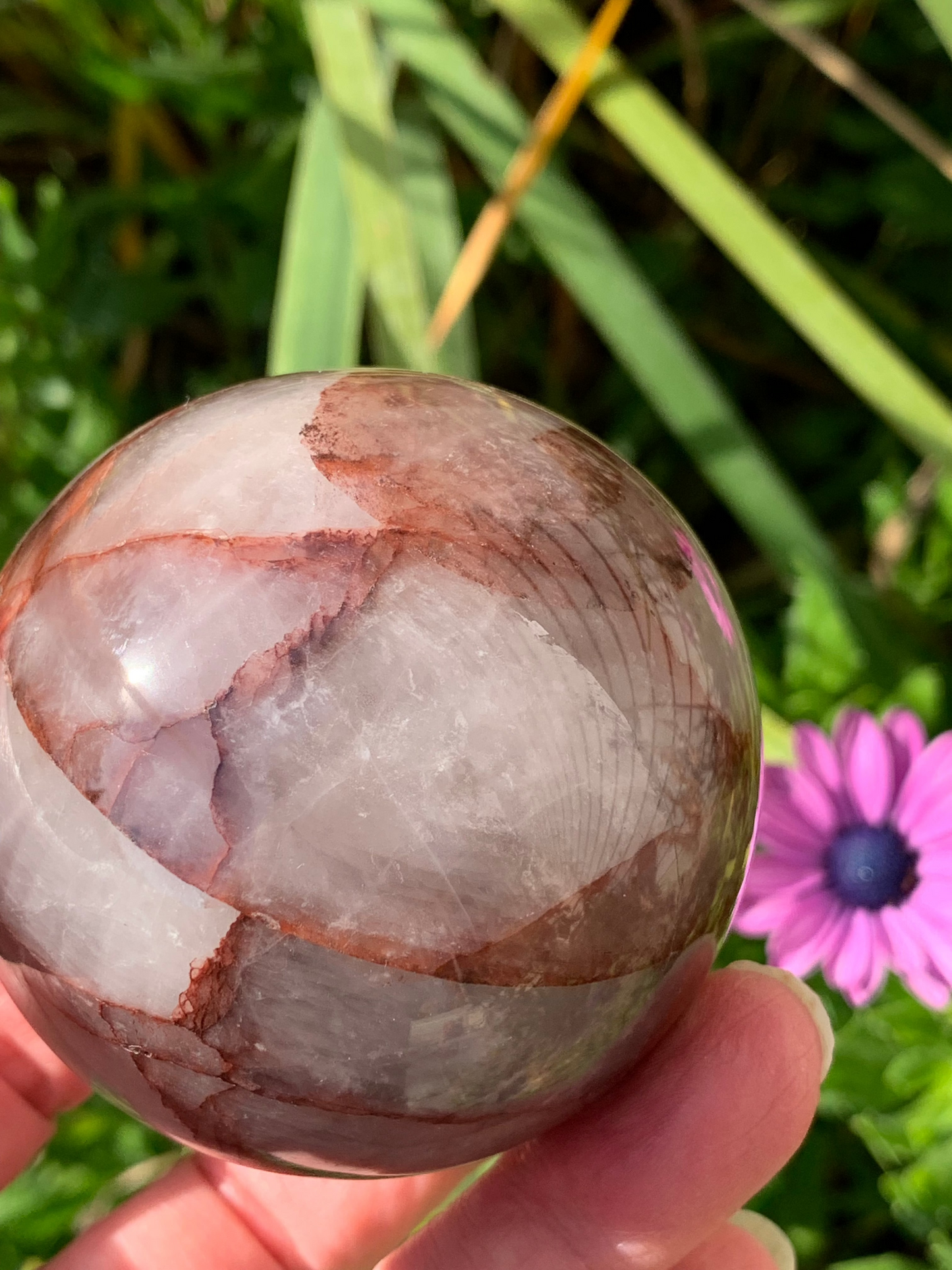 Fire Quartz Sphere - Madagascar