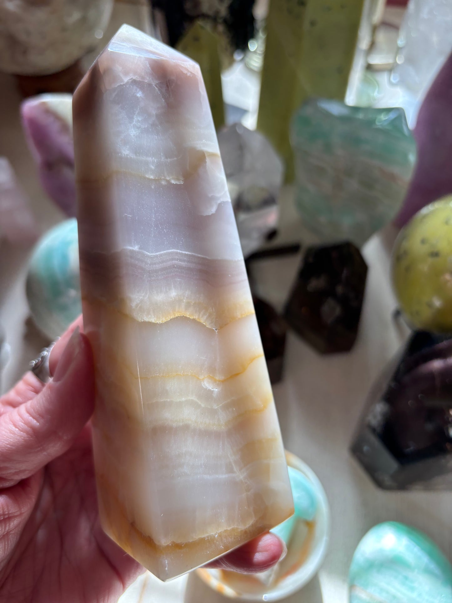 Watermelon Calcite - Obelisk - Pakistan