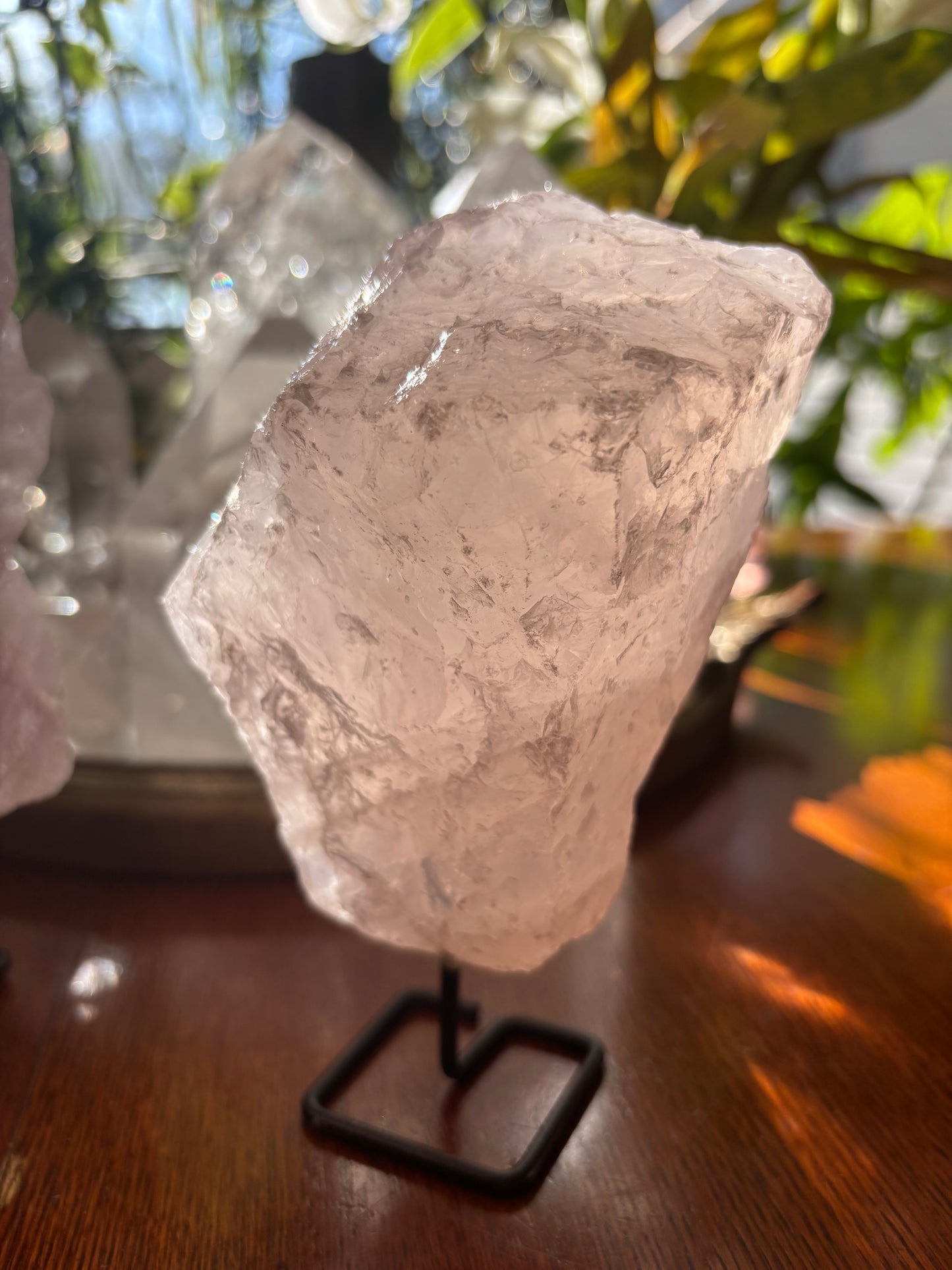 Rose Quartz - natural on stand