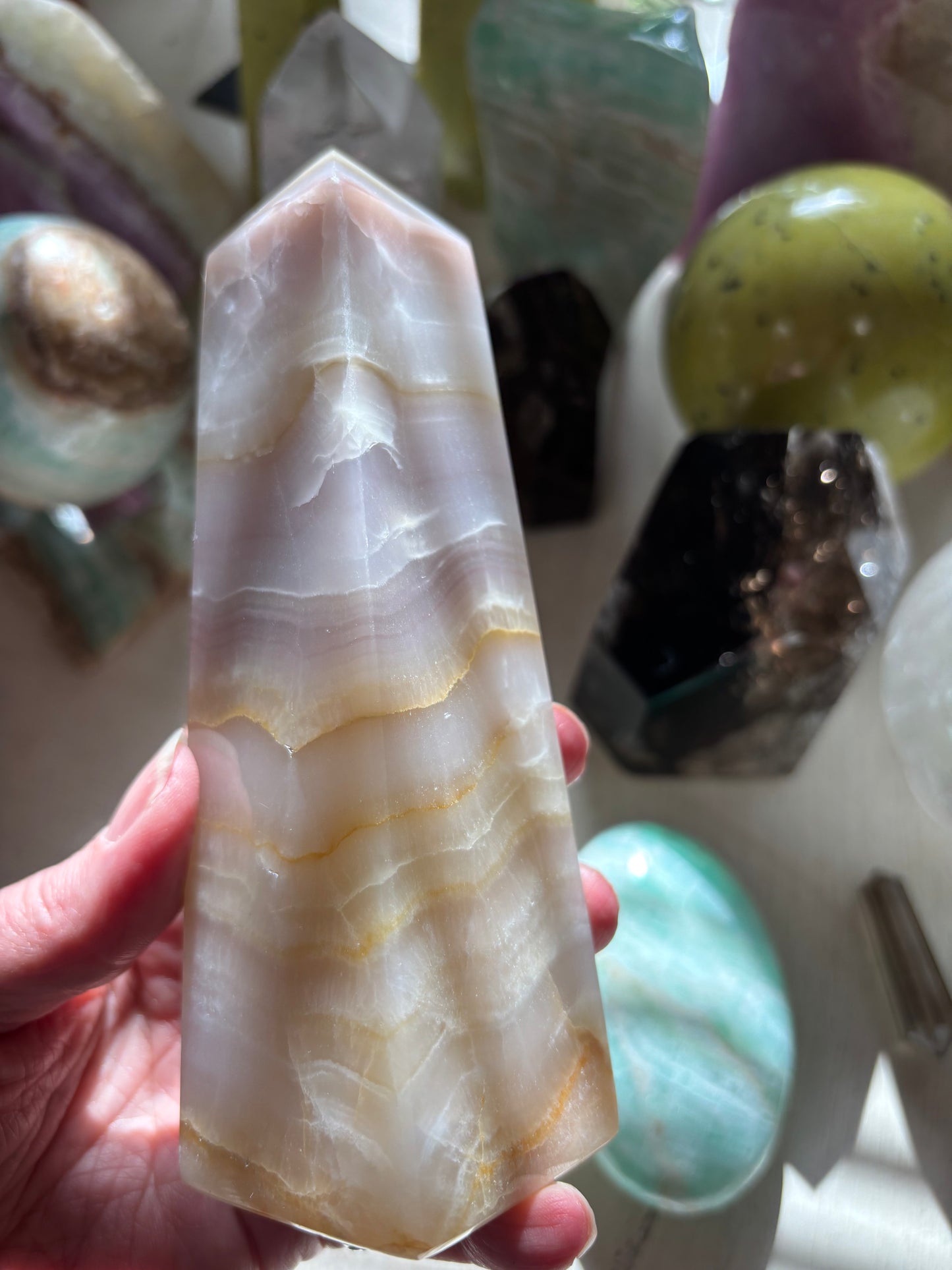 Watermelon Calcite - Obelisk - Pakistan