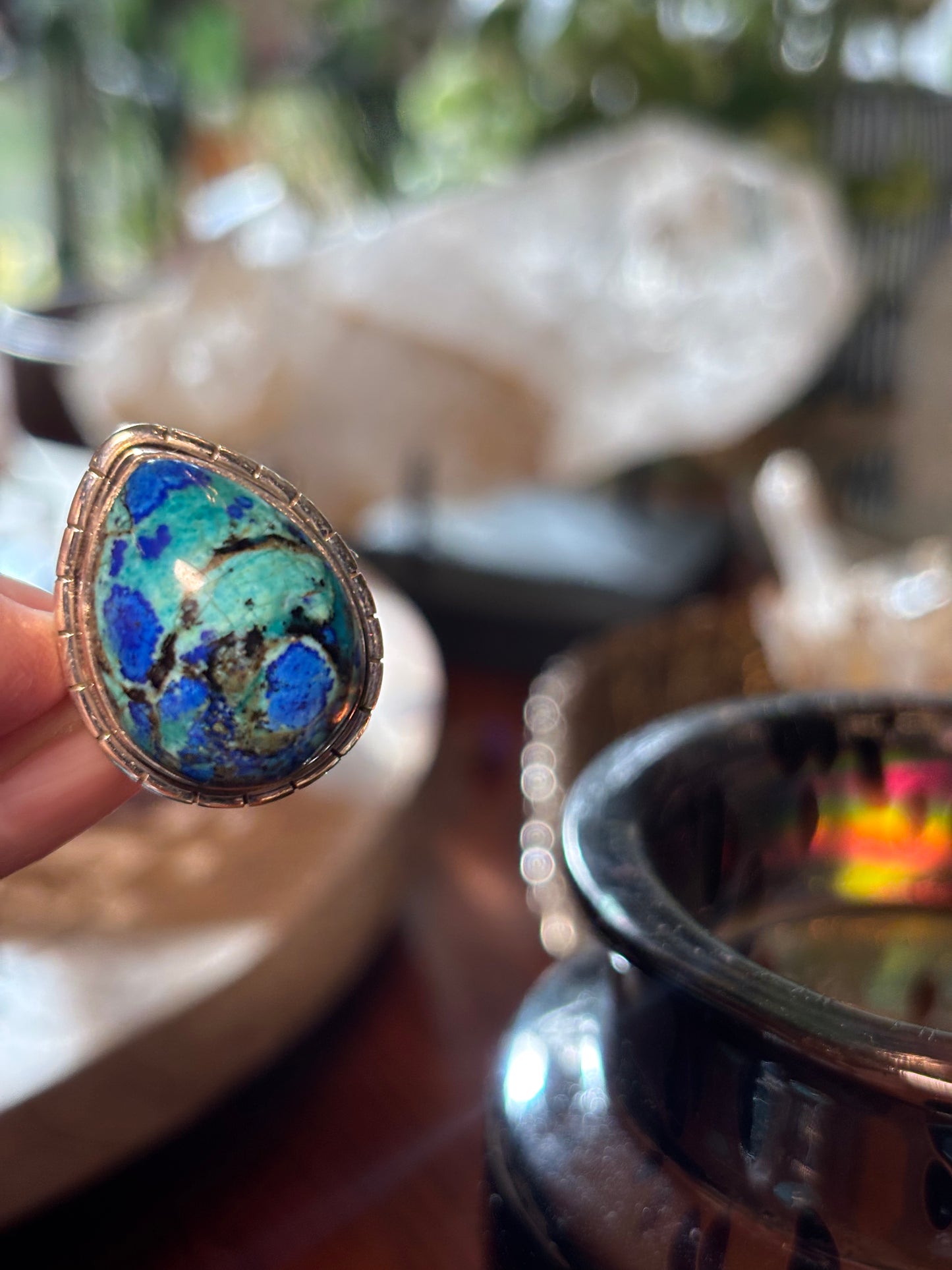 Azurite Turquoise Ring size 8