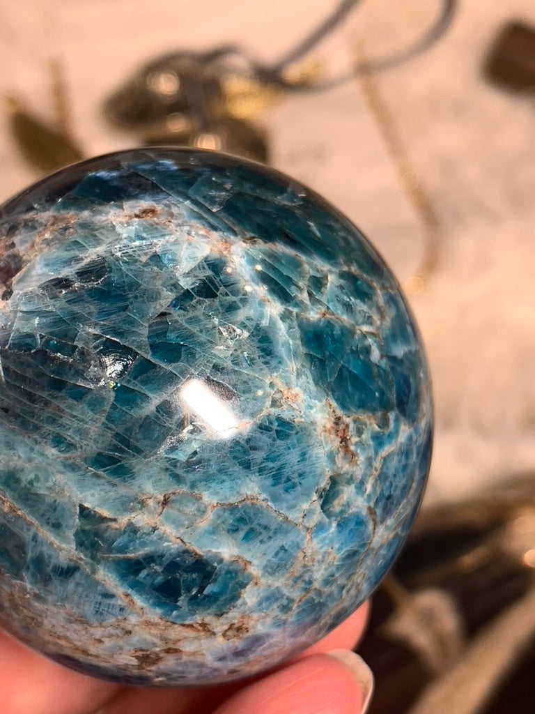 Blue Apatite Sphere