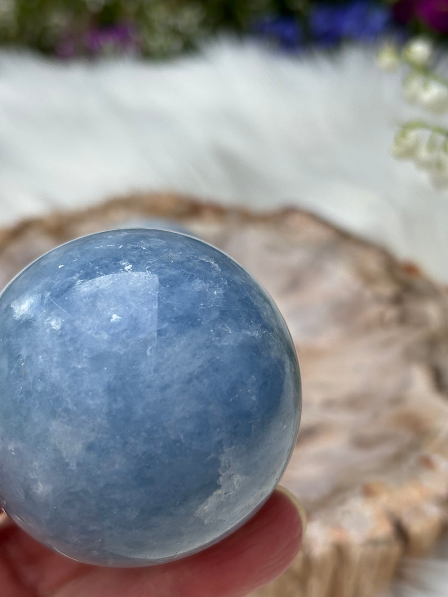 Blue Calcite | Sphere | Madagascar