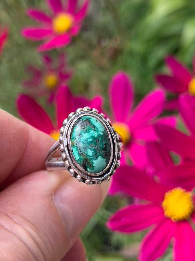 Turquoise with Malachite Ring size 6