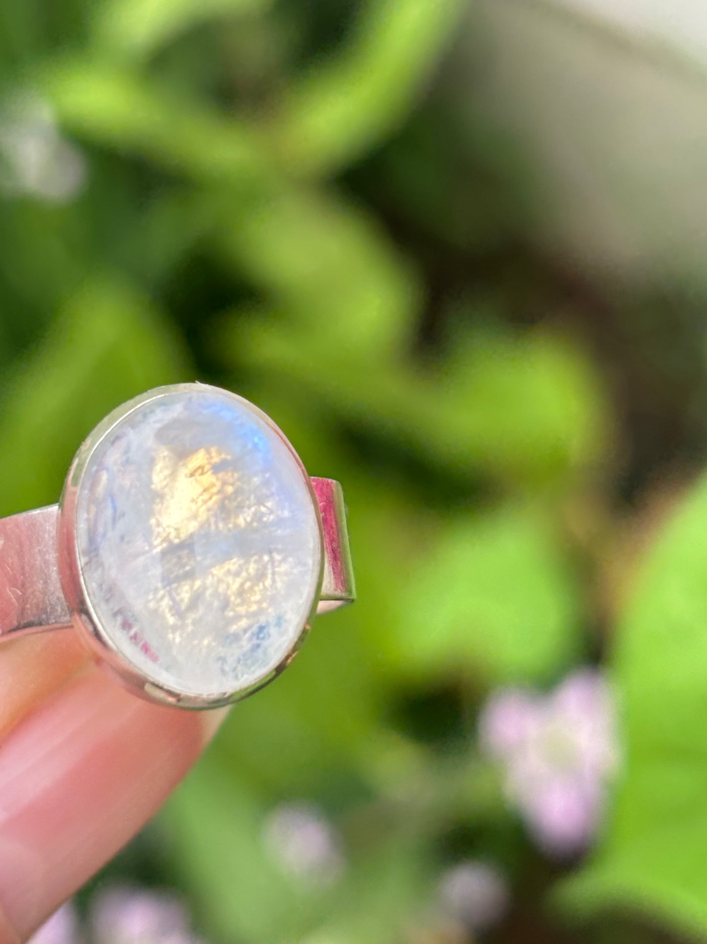 Rainbow Moonstone Ring size 7