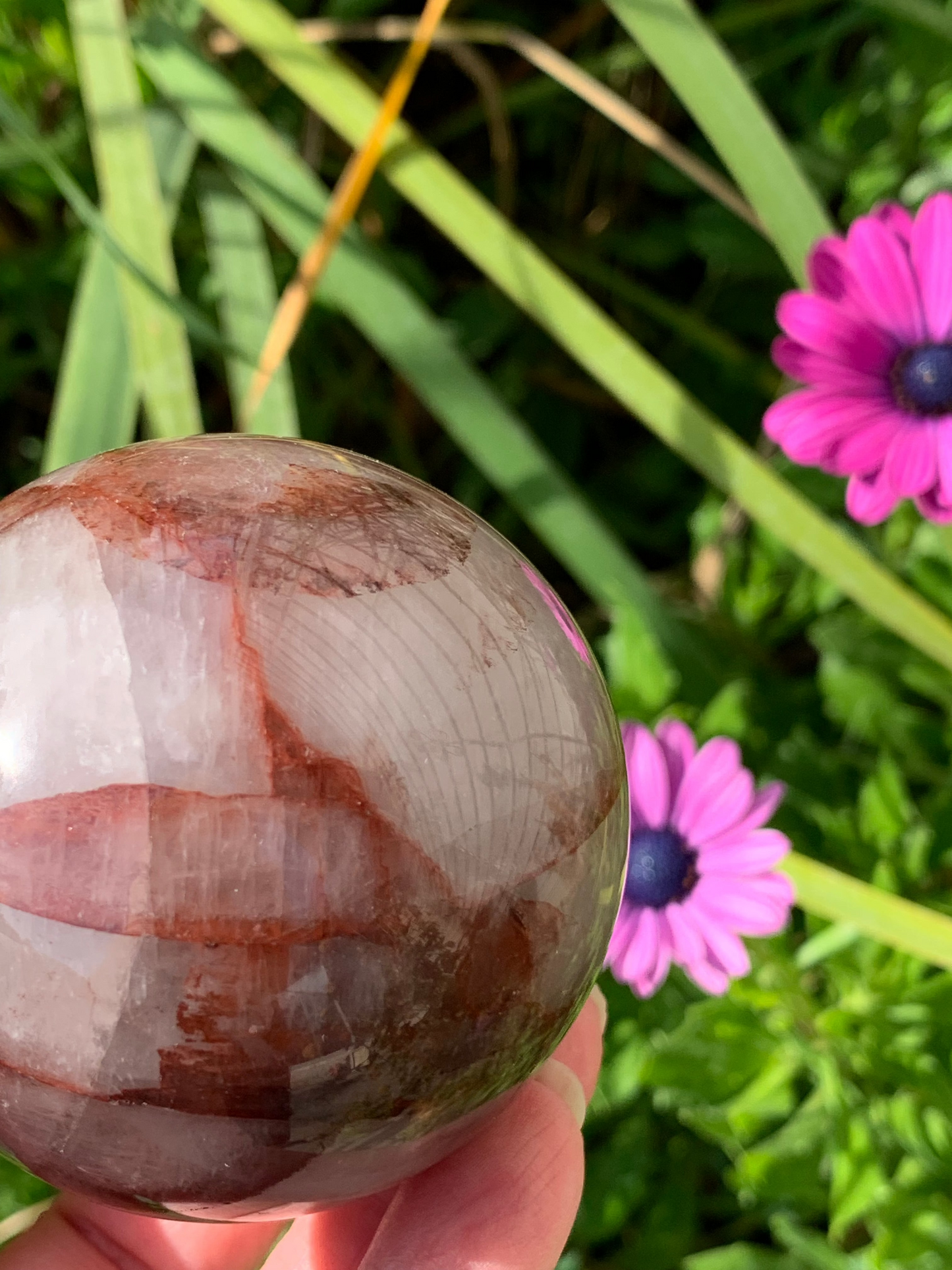 Fire Quartz Sphere - Madagascar