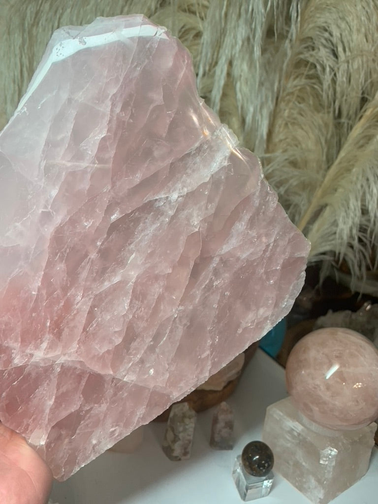 Rose Quartz Slice - Rainbow - Madagascar