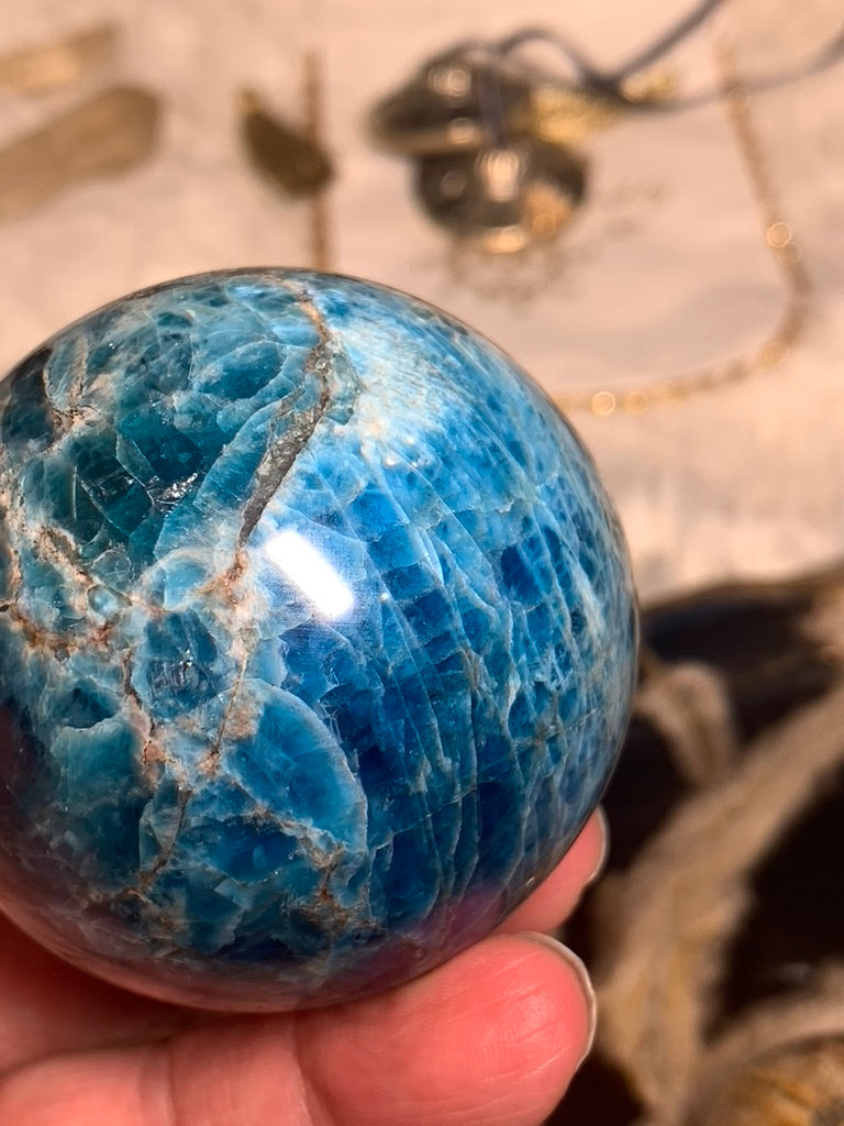 Blue Apatite Sphere