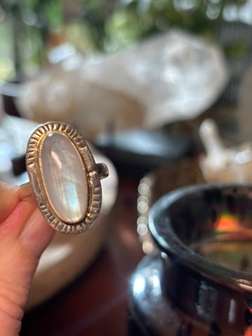 Rainbow Moonstone Ring size 9