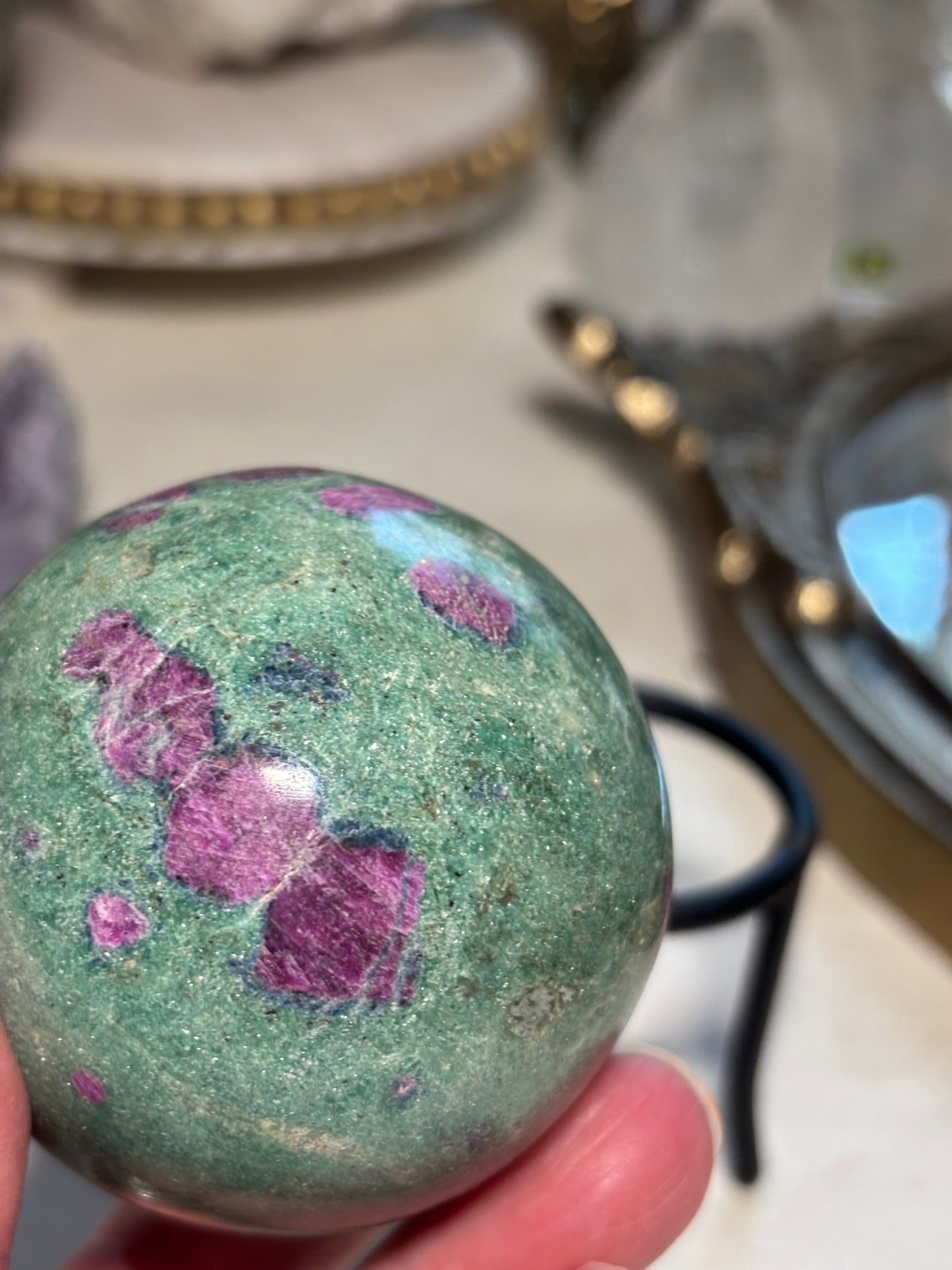 Ruby Fuchsite Sphere - India
