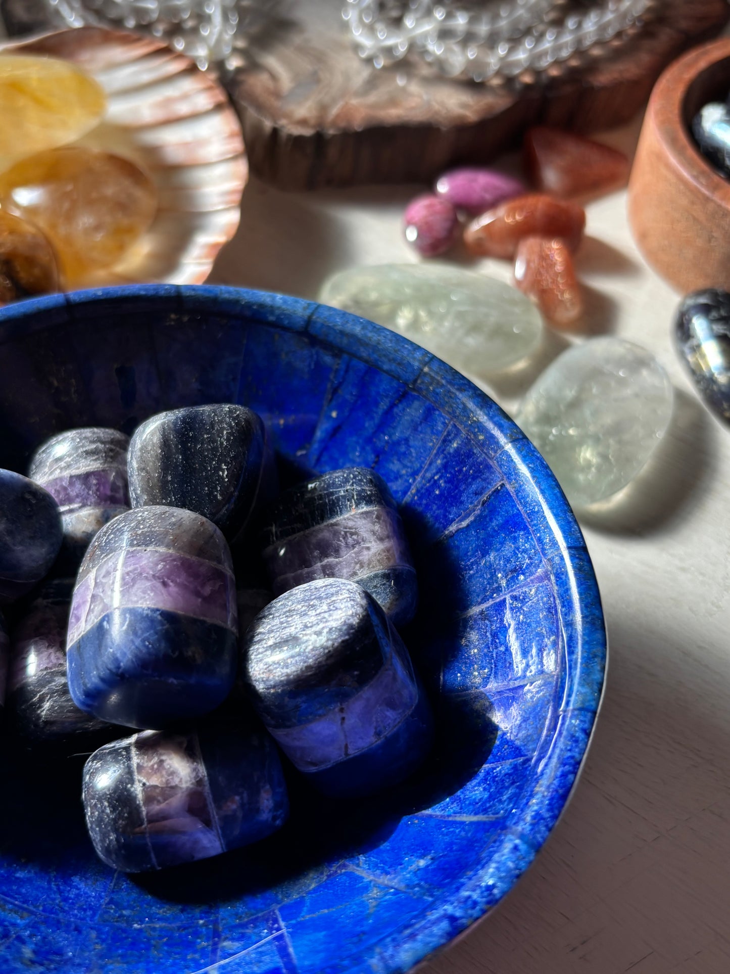 Anxiety Relief/Support tumble - Amethyst - Sodalite - Blue Aventurine