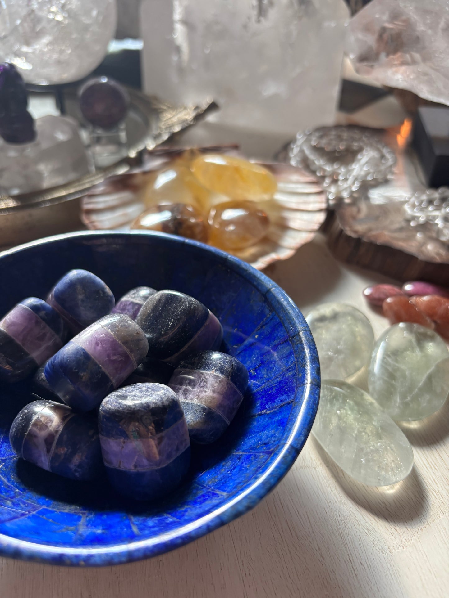 Anxiety Relief/Support tumble - Amethyst - Sodalite - Blue Aventurine