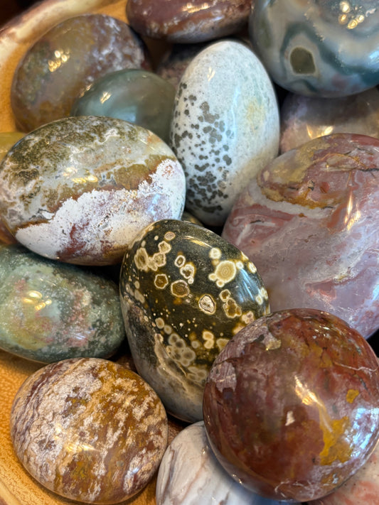 Sea Jasper Palm Stone SET - BUNDLE OF 3 | Madagascar