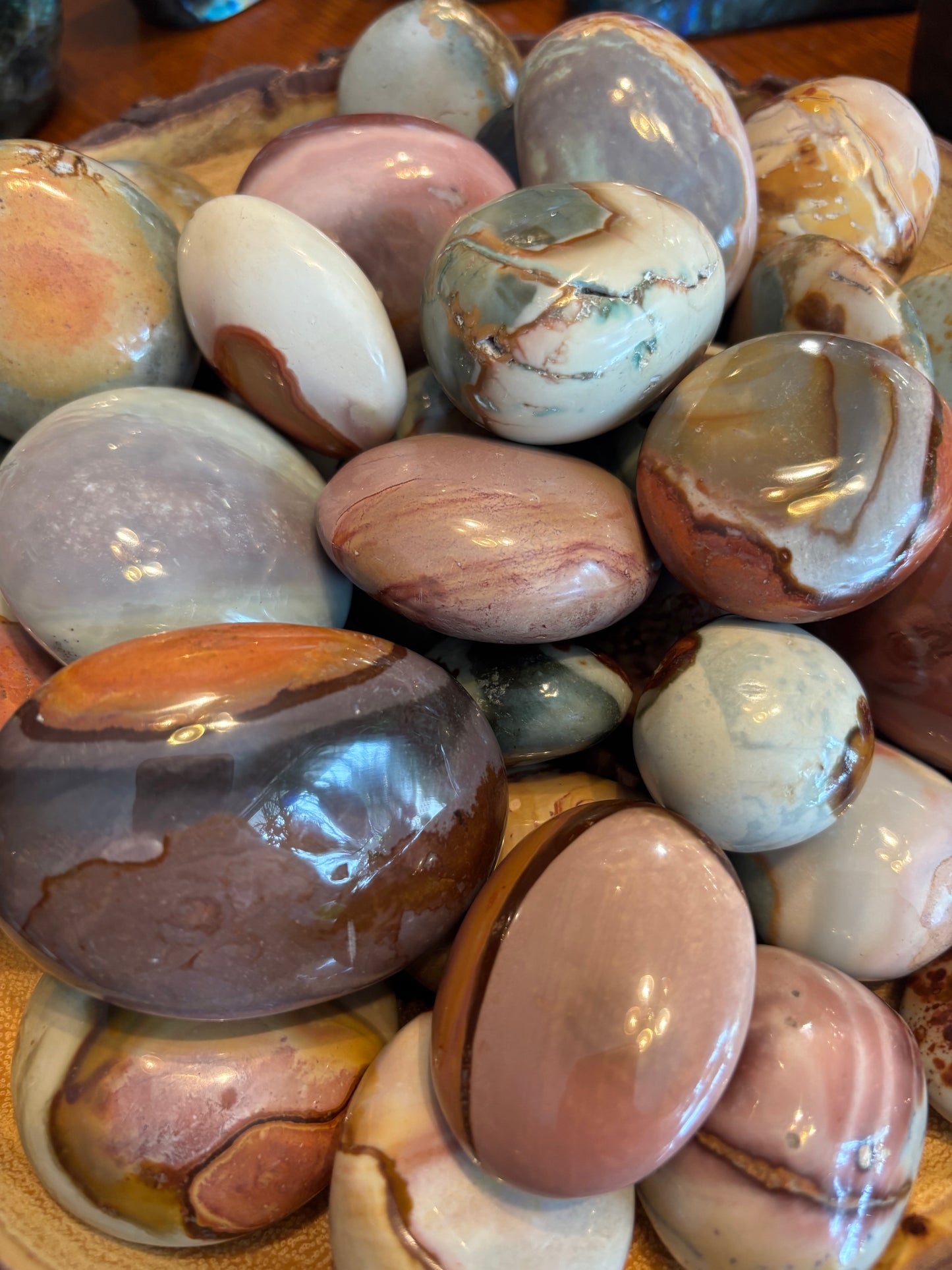 Polychrome Jasper Palm Stone SET - BUNDLE OF 3 | Madagascar