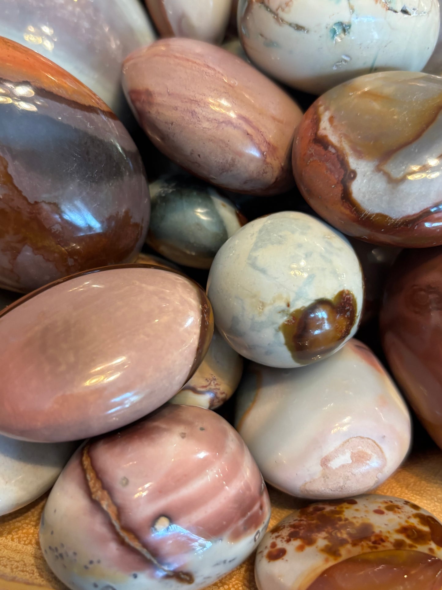 Polychrome Jasper Palm Stone SET - BUNDLE OF 3 | Madagascar