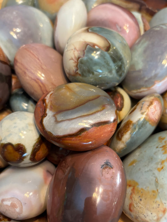 Polychrome Jasper Palm Stone SET - BUNDLE OF 3 | Madagascar