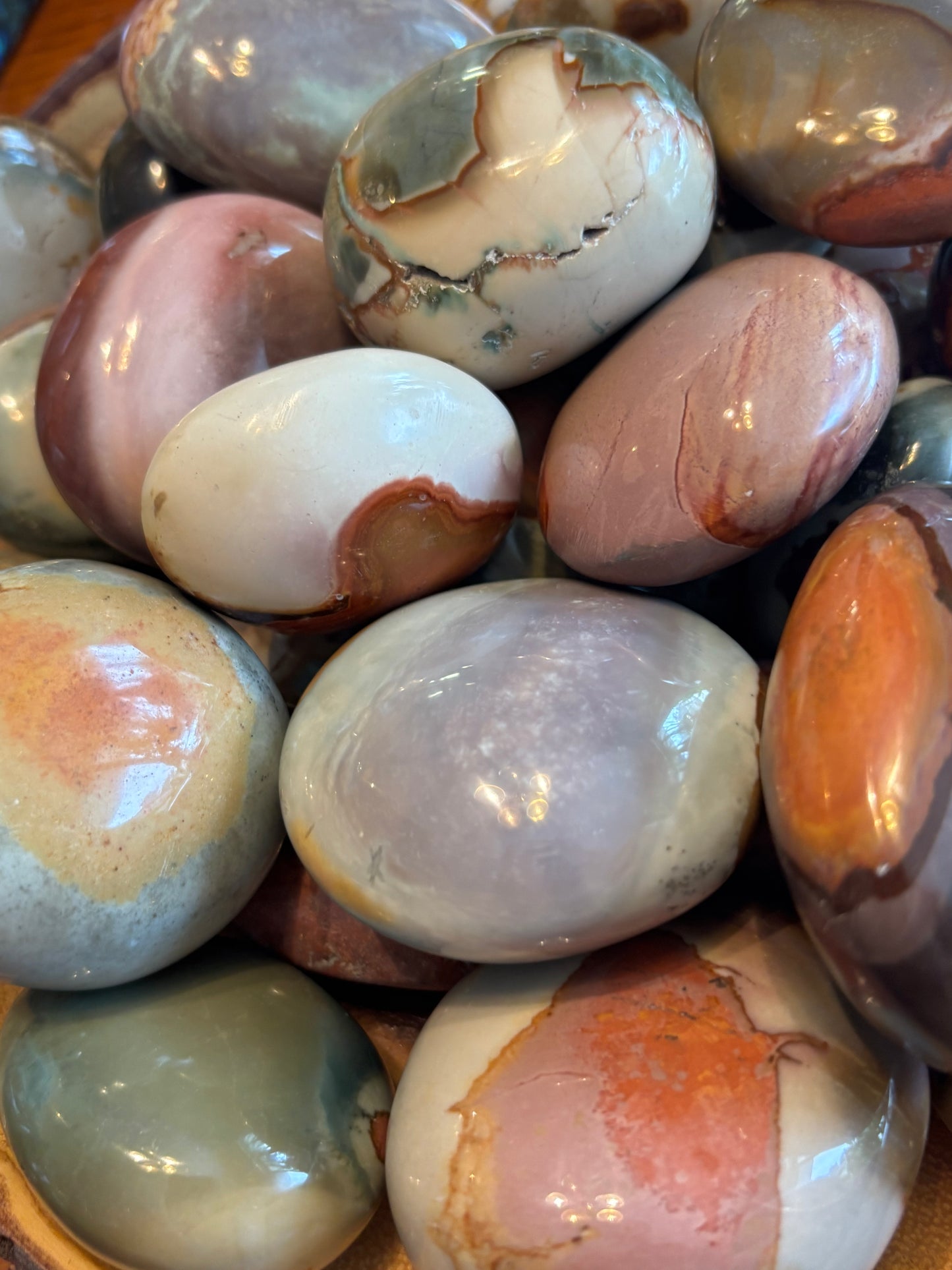 Polychrome Jasper Palm Stone SET - BUNDLE OF 3 | Madagascar